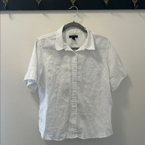 Lands' End Crisp White Button-Up Shirt